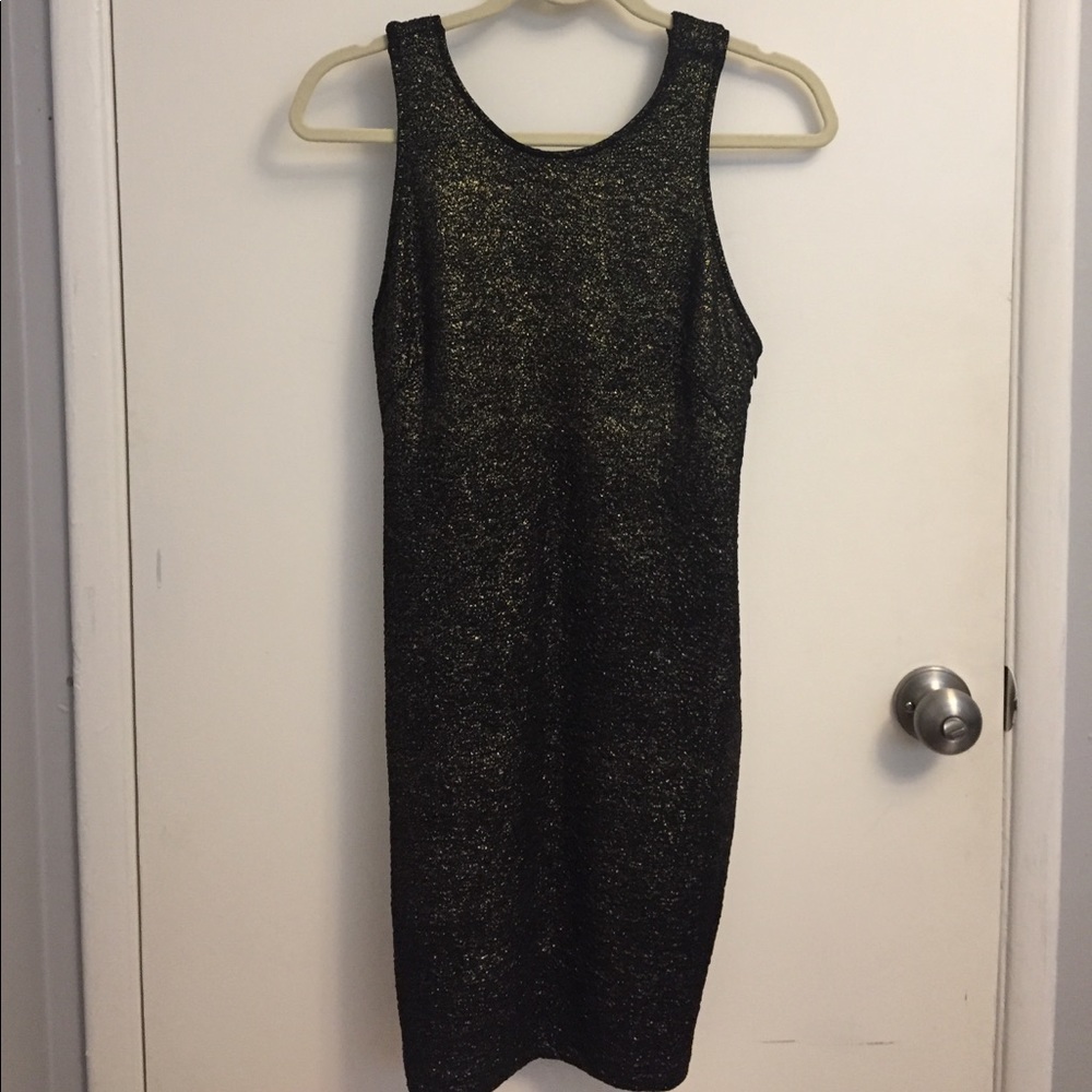 ASTR Gold & Black Bodycon Dress