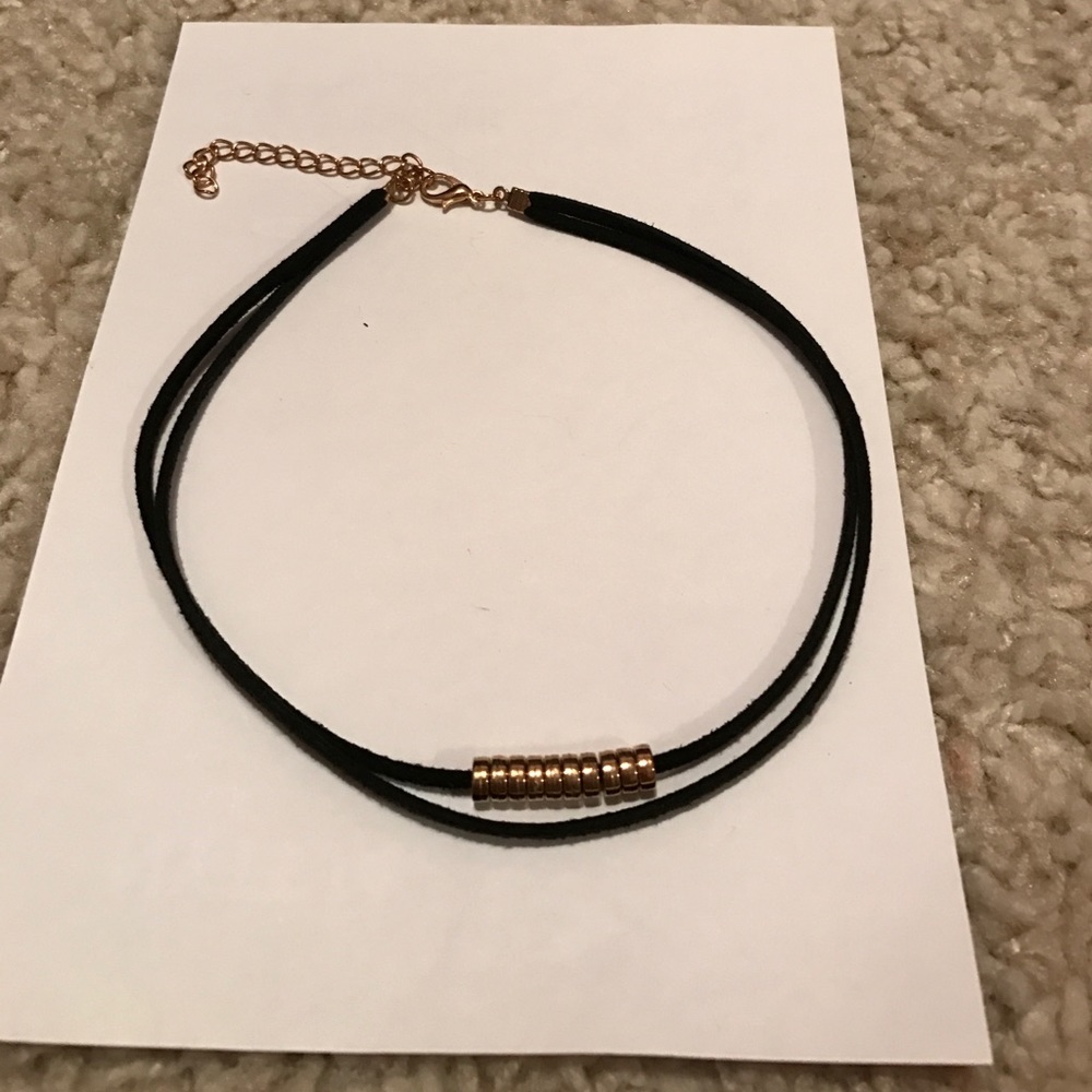 2 chokers // brown and silver // gold and black