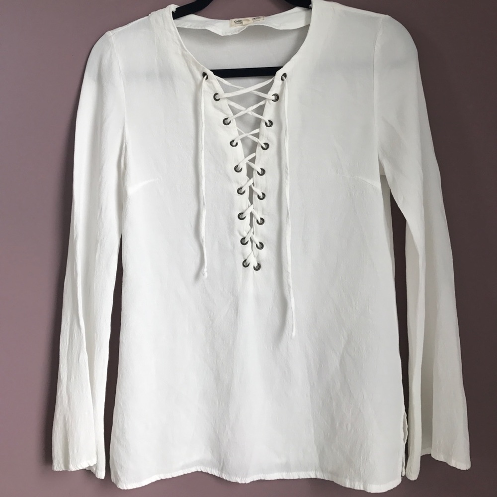 Cotton Candy Lace Up Blouse