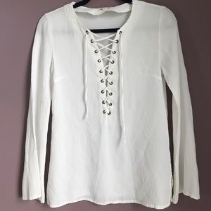 Cotton Candy Lace Up Blouse