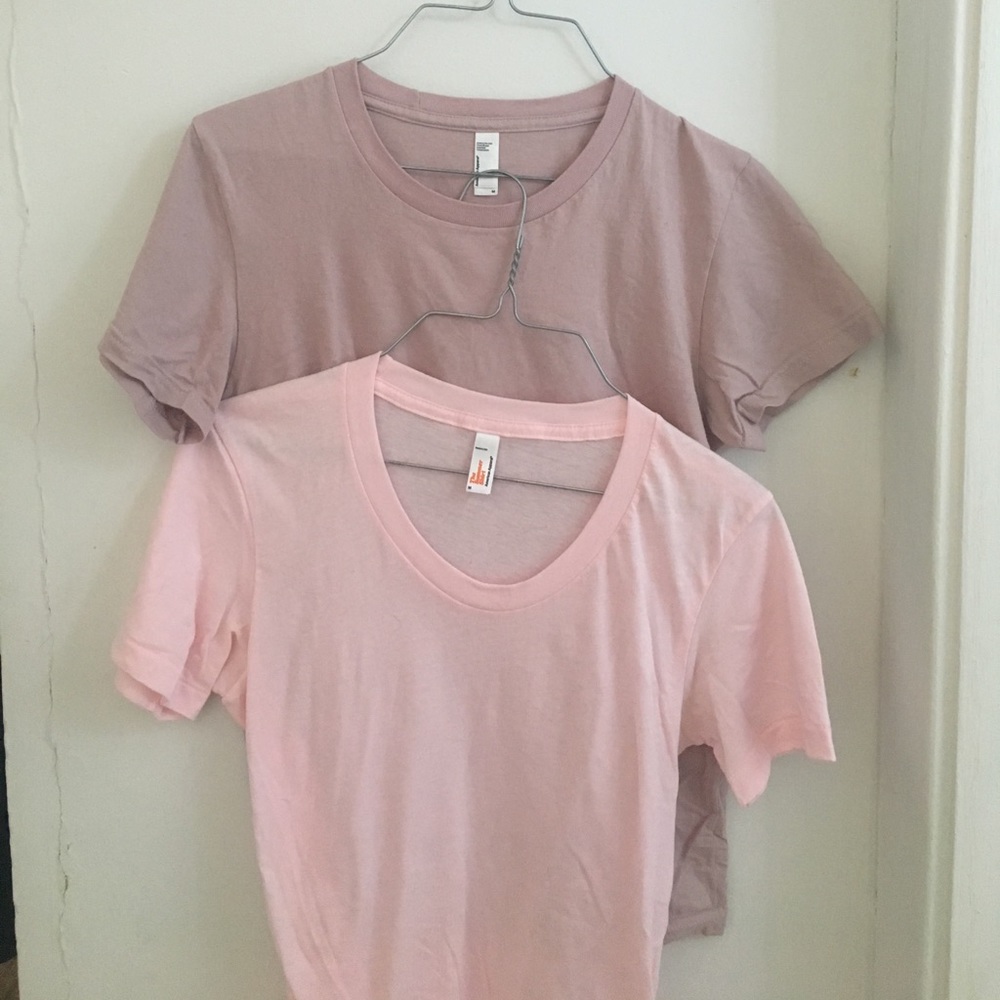 2 pink American Apparel t-shirts