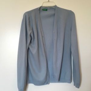 Light blue wool cardigan from Benetton