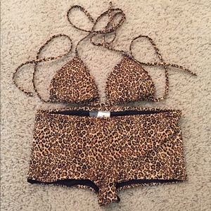 2 Piece Leopard Print Bathing Suit