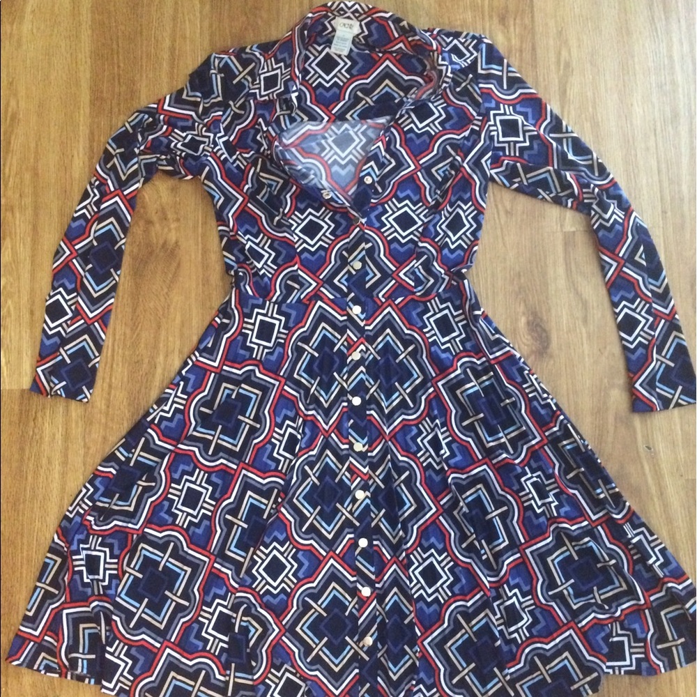 Cache button-down A-line dress with snaps