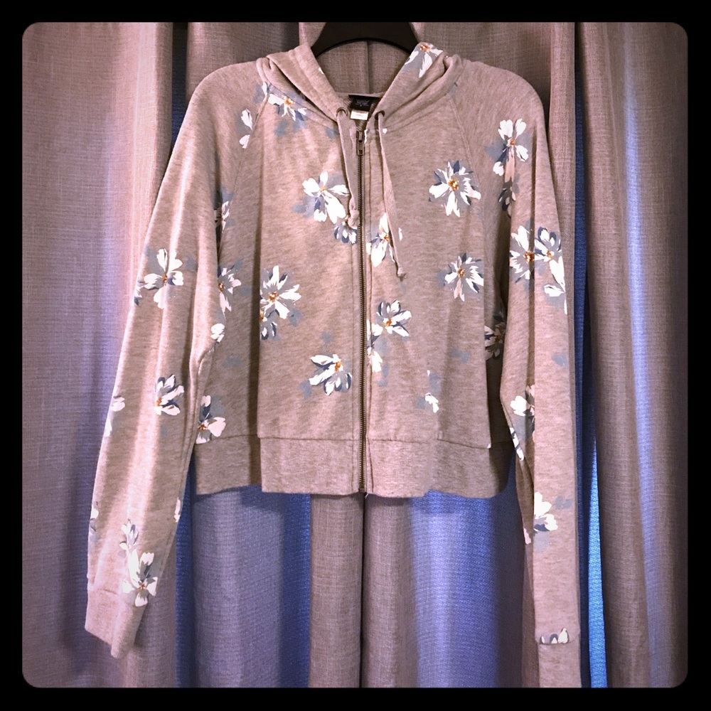 Torrid cropped floral hoodie