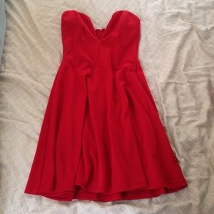 Red Strapless Tobi Dress