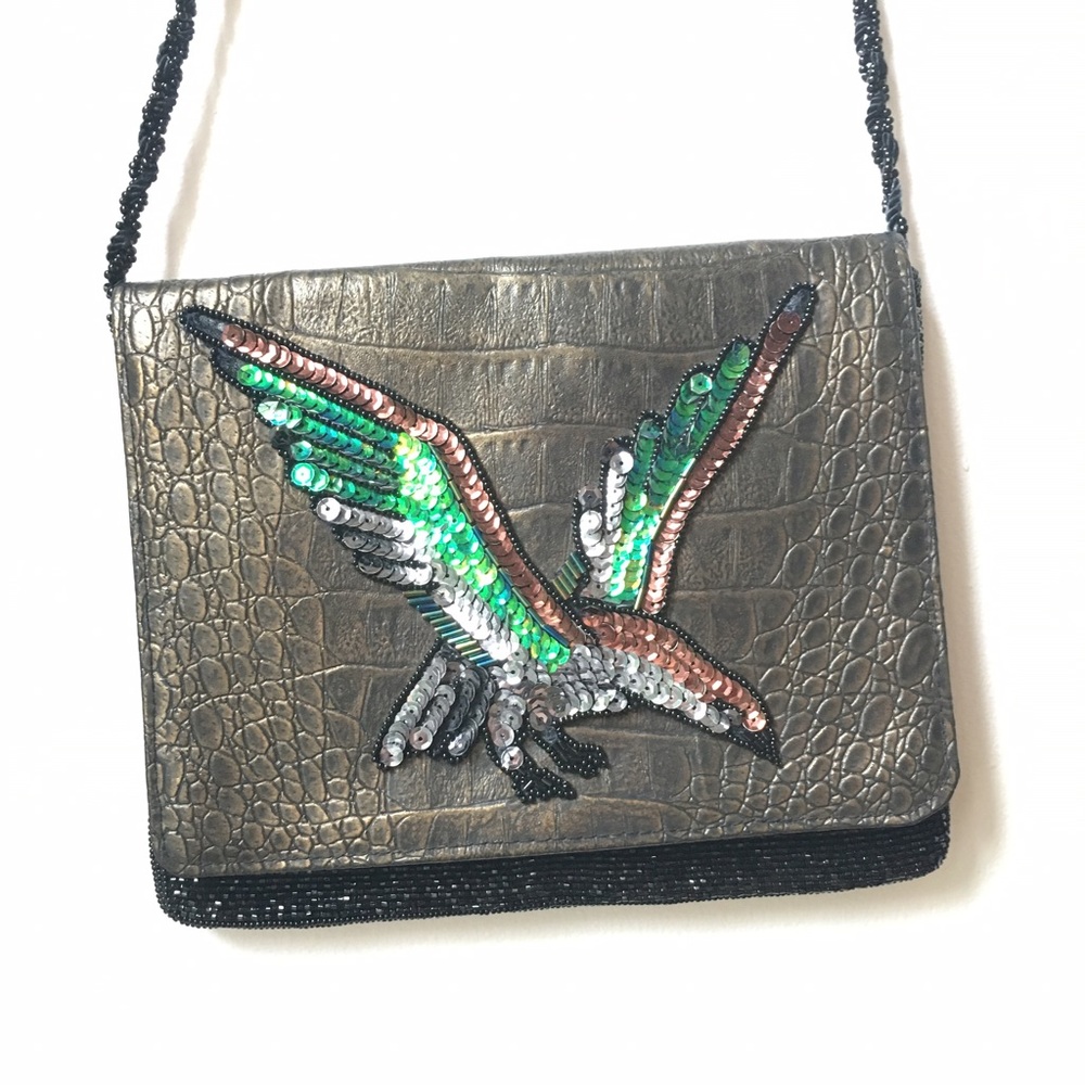 Vintage Sequined Bird Purse