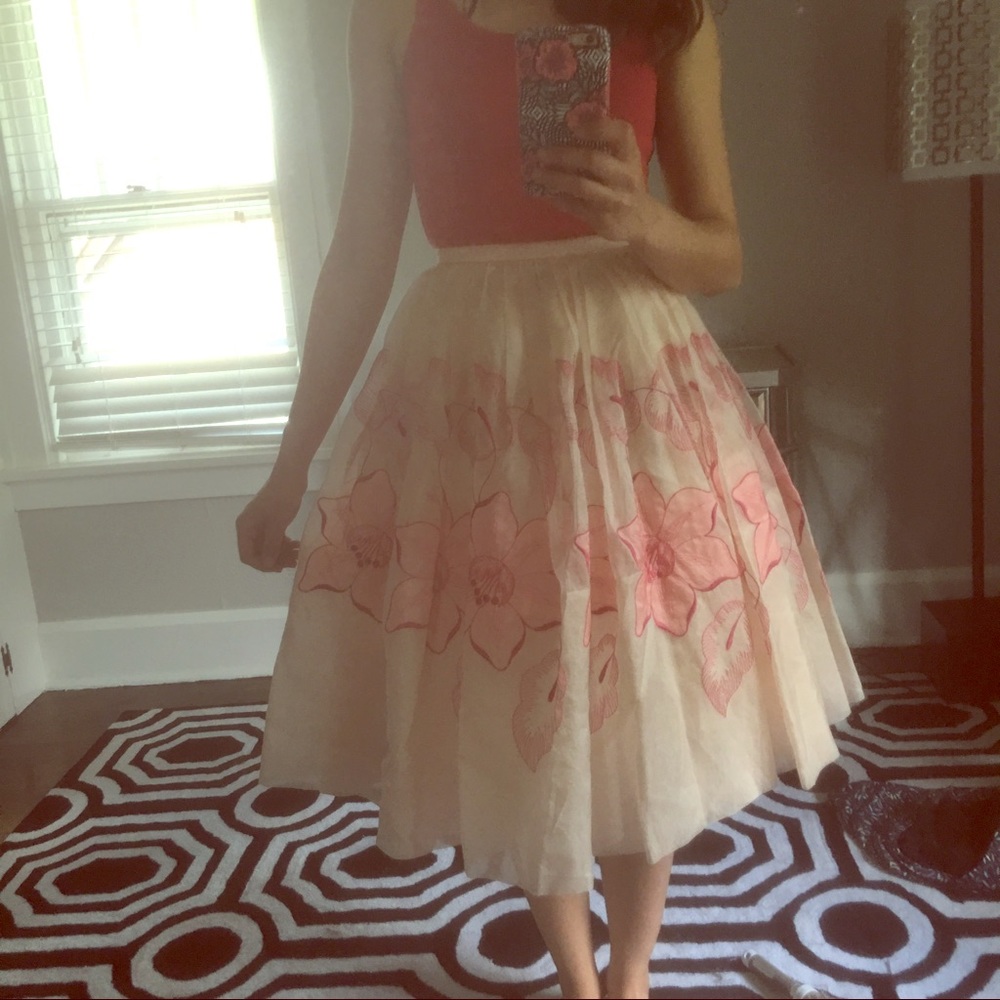 Vintage floral a-line skirt for weddings & parties