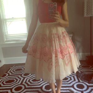 Vintage floral a-line skirt for weddings & parties