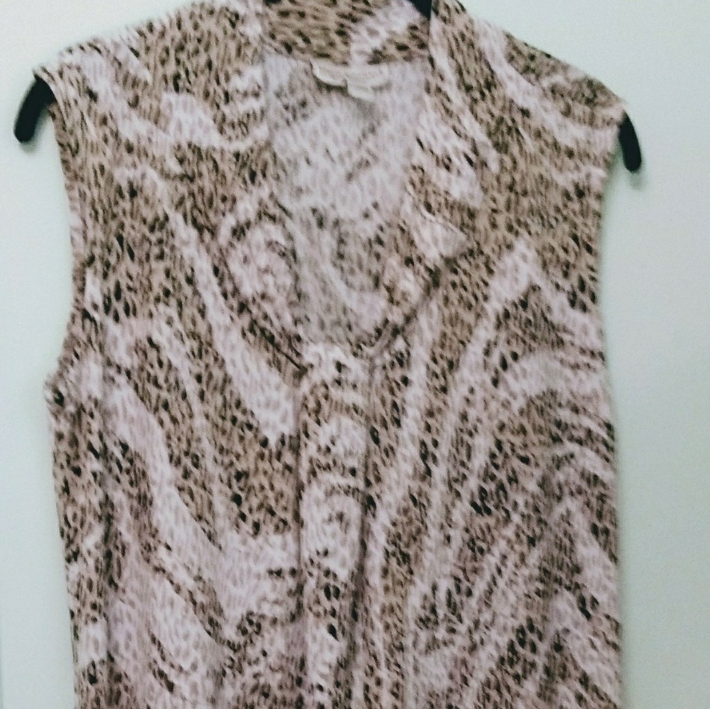 Dana Buchman Knotted V-Neck Sleeveless Top
