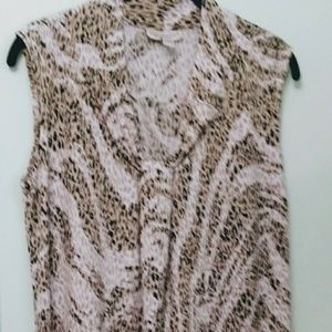 Dana Buchman Knotted V-Neck Sleeveless Top