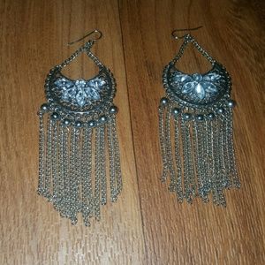 Silver chandelier earrings