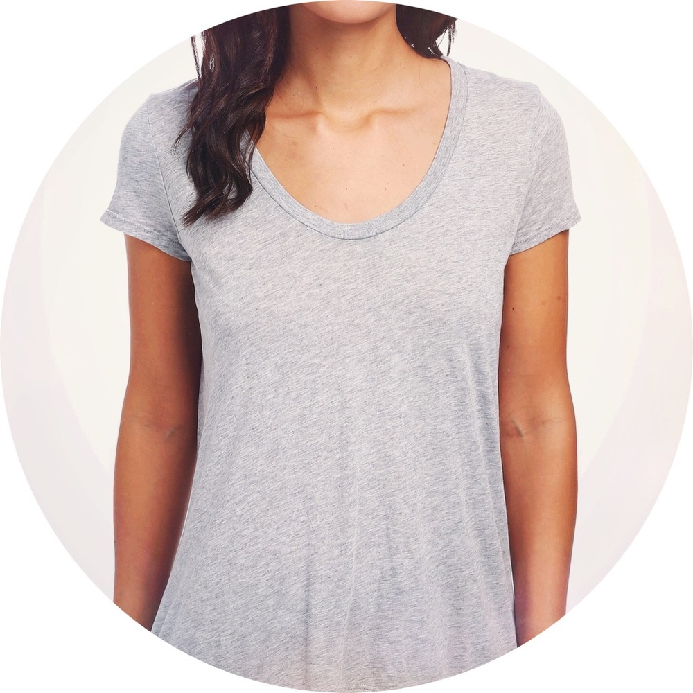 Splendid Jersey Scoop Neck High Low Tee