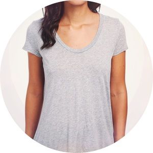 Splendid Jersey Scoop Neck High Low Tee