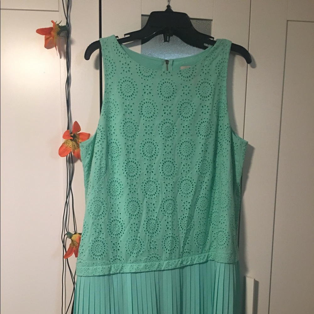 Ann Taylor Loft blue eyelet summer dress