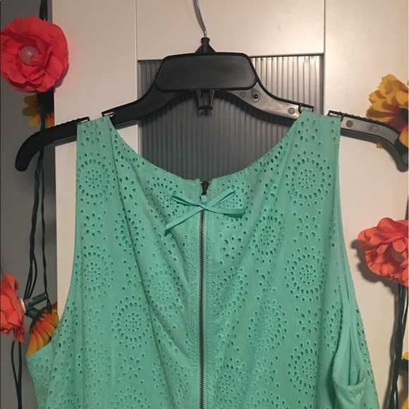 Ann Taylor Loft blue eyelet summer dress - Picture 3 of 4