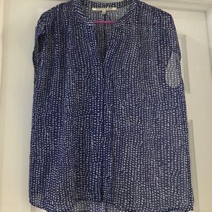 Collective concepts blue polka dot shirt