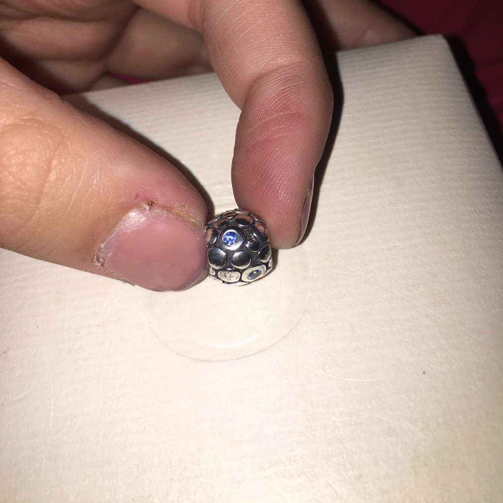 Authentic Pandora Charm with Blue Stone