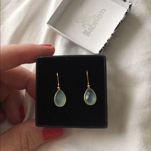 Blue and gold earrings