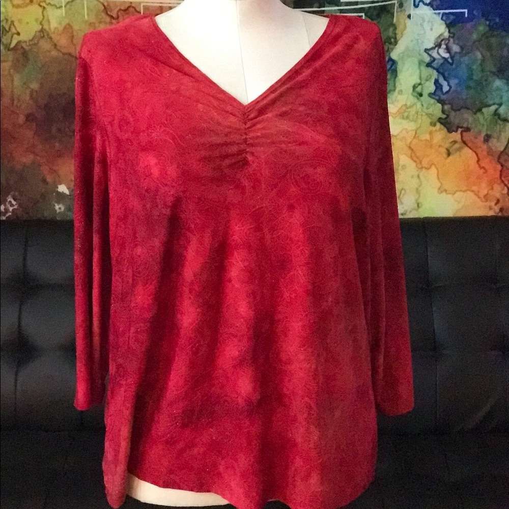 Avenue Red Sparkly Top