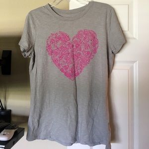 Rhinestone heart tee