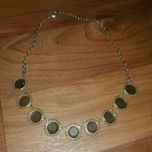 Gold and brown statement necklace.