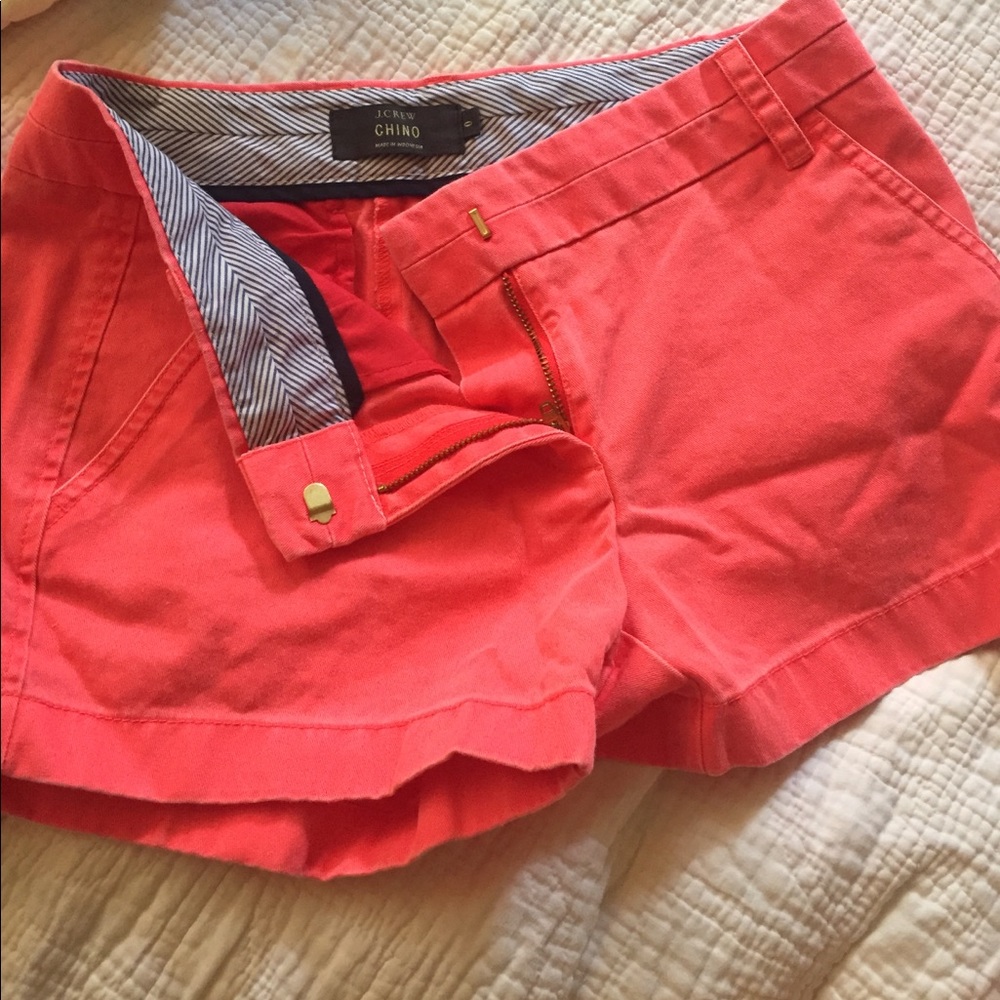 Jcrew pink/salmon chino shorts