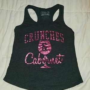 DONATED Crunches & Cabernet racer back tank