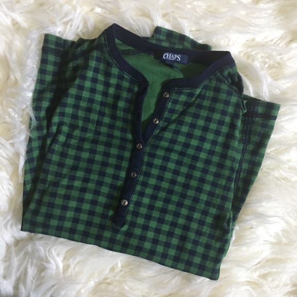Chaps Green and Navy Checkered Long Sleeve Top - Picture 5 of 8
