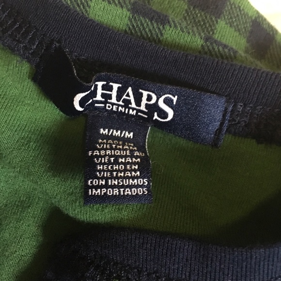 Chaps Green and Navy Checkered Long Sleeve Top - Picture 7 of 8