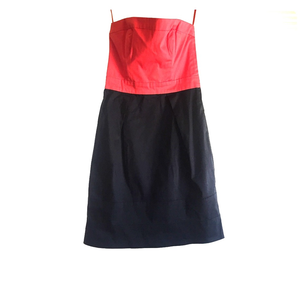 French Connection Color Block Strapless Dress