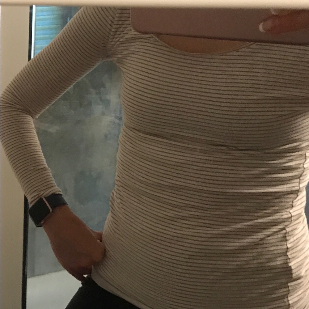 ANN TAYLOR Striped Cotton Long Sleeve Top!