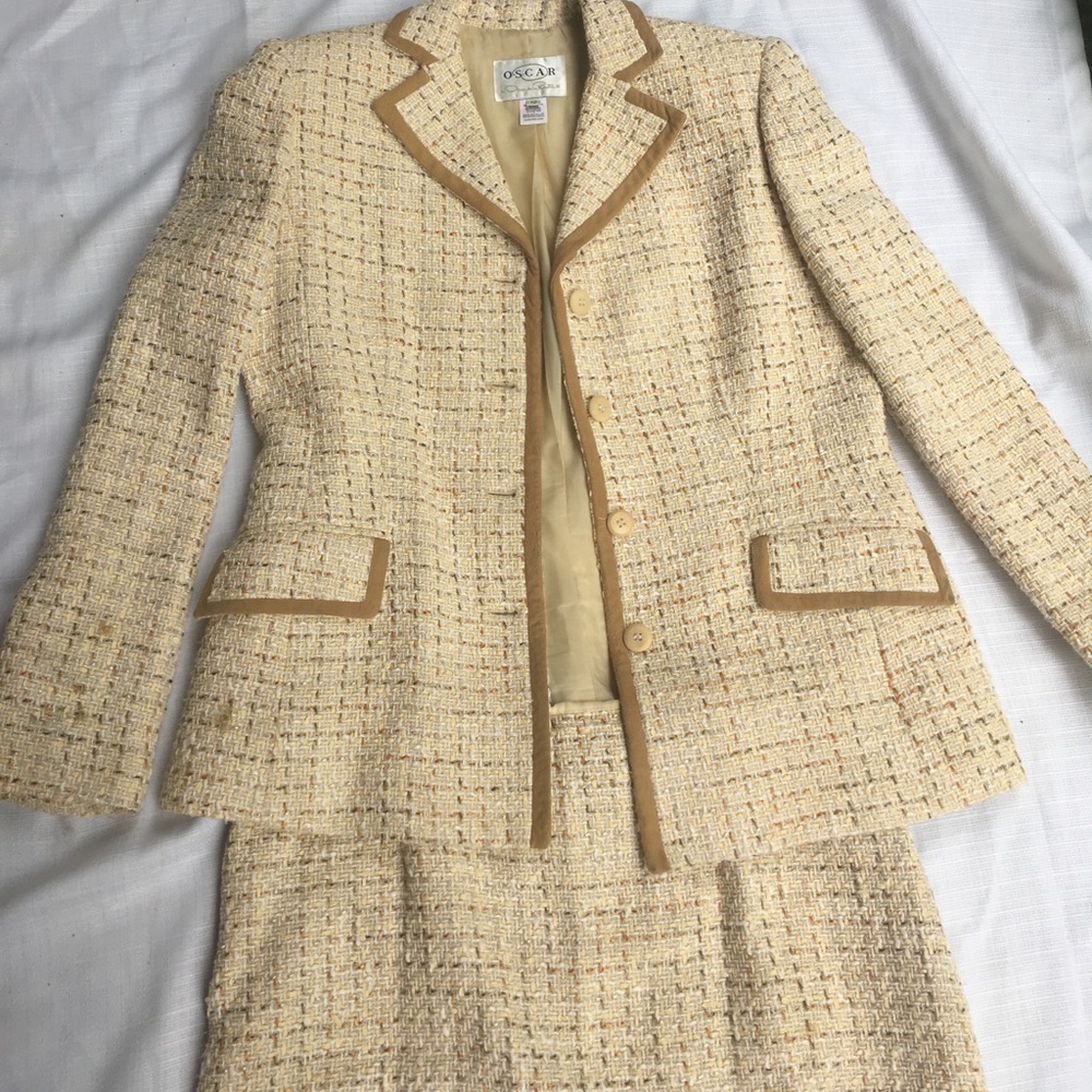 Vintage Silk Tweed Oscar de la Renta Suit