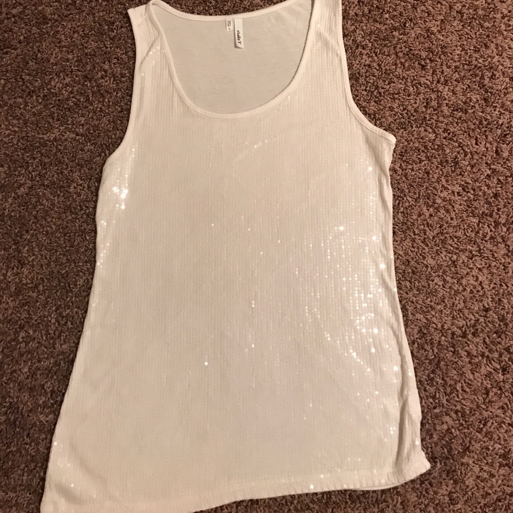 Maurice's  sequined cream tank size large