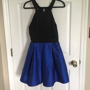 Black and blue cocktail dress