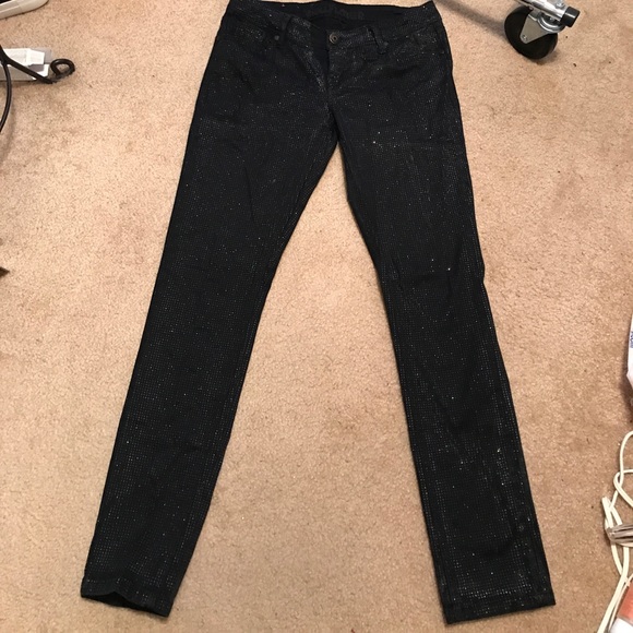 Awesome! Black multi colored glitter jeans - Picture 1 of 3