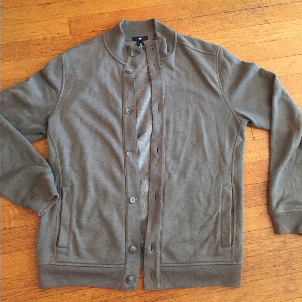 Fleece lined Men's button up bomber sweatshirt