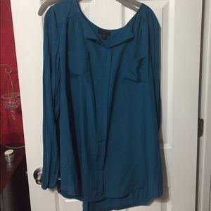 Worthington Women's 2X Teal Tunic Top