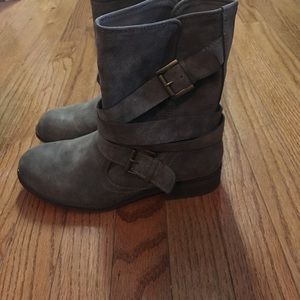 Madden Girl Gray Booties with Buckles