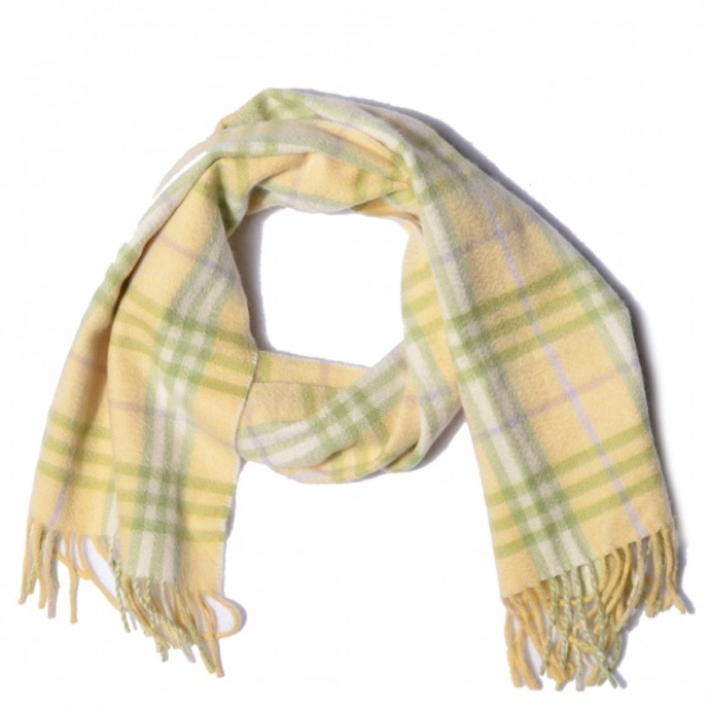 Classic Cashmere Burberry Scarf in yellow