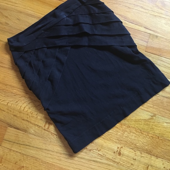 Criss-cross Black Mini Skirt Party Skirt - Picture 1 of 2