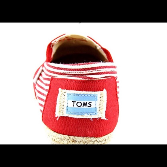 Red and white stripped TOMS women's size 9 - Picture 3 of 3