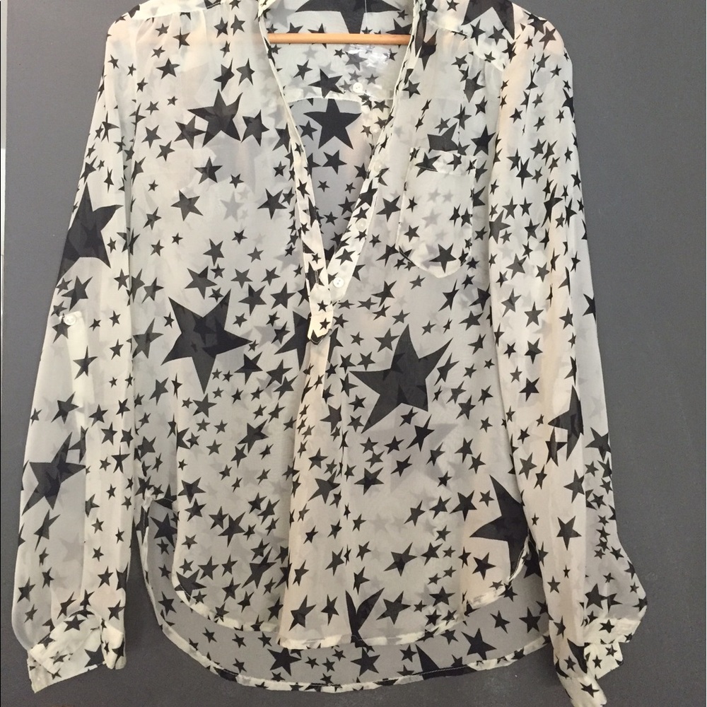 Brand new sheer top with stars!