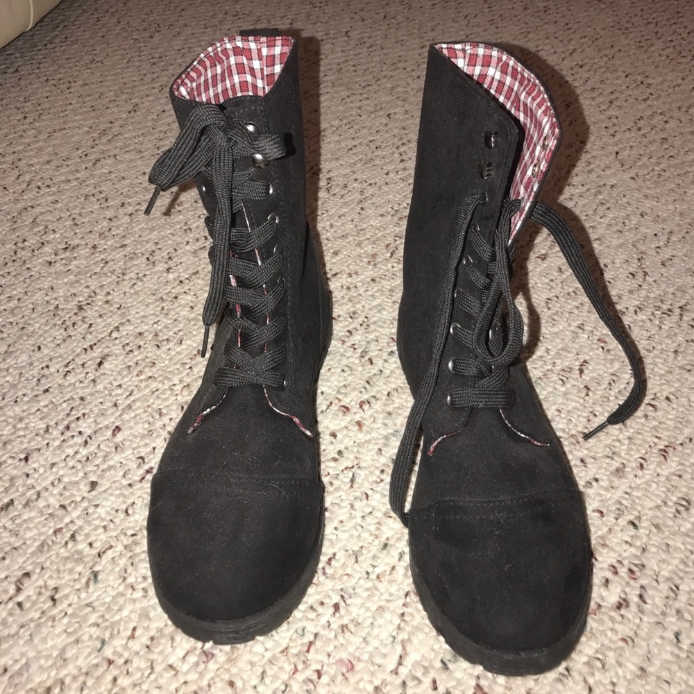 Black combat boots
