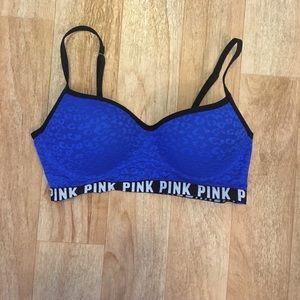 PINK Leopard Lace Push-Up Bralette