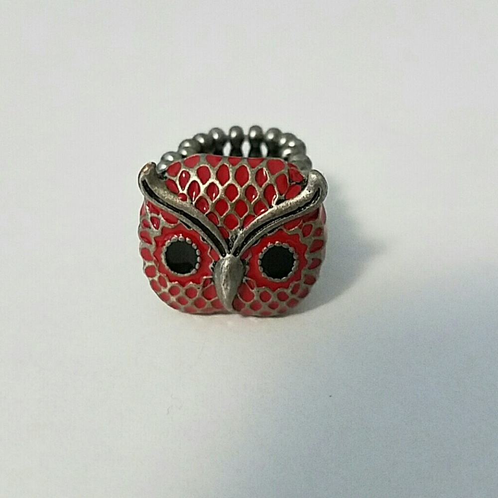 Girls Strech Red Owl Ring