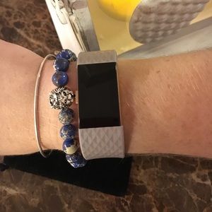 Silver, Natural Beaded Bracelet