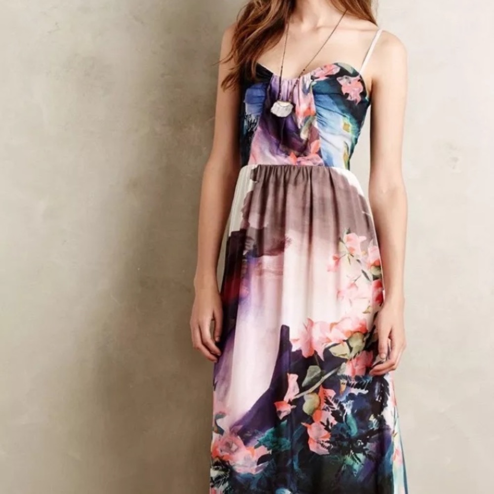 Sold! Anthropologie Daybreak Midi Dress Size 2 - Picture 2 of 6