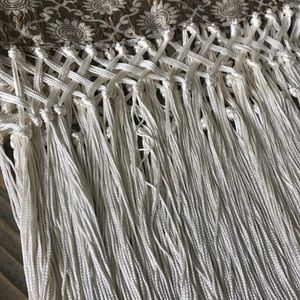 Adrienne Landau Baroque Fringe Gold Scarf