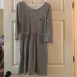 J. Crew 3/4 sleeve Black/White dress